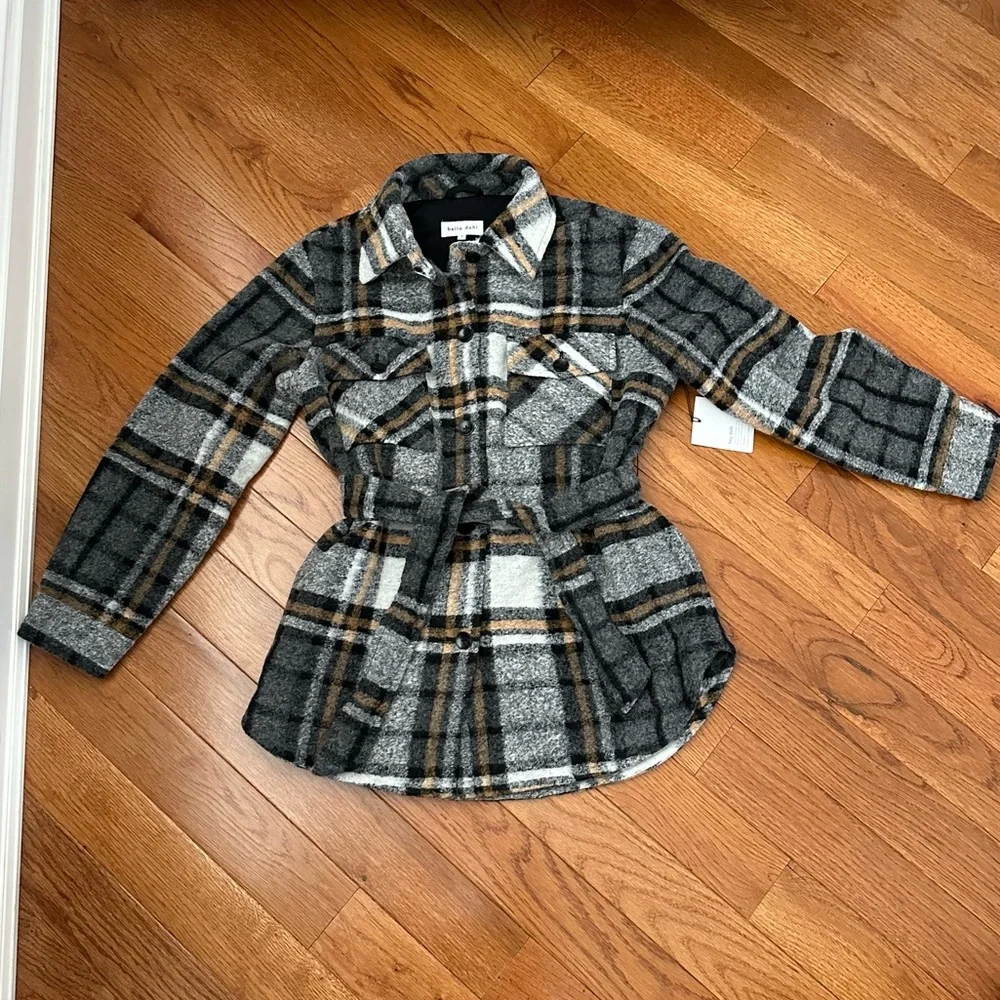 BELLA DAHL Belted Wool-Blend Shacket - Picture 3 of 5